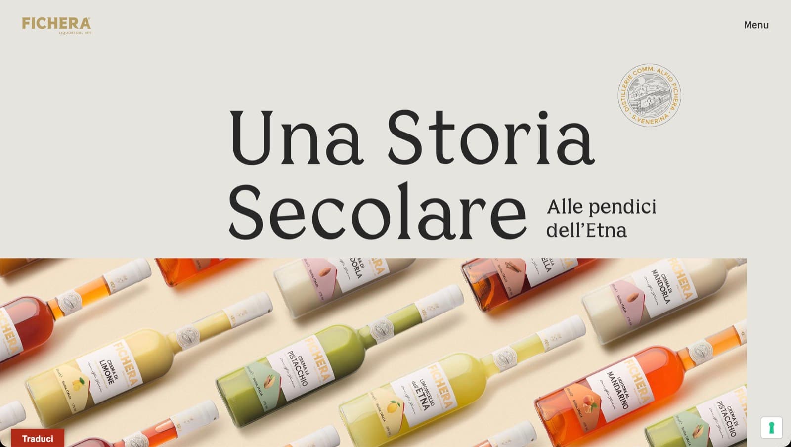 La home del sito di Fichera